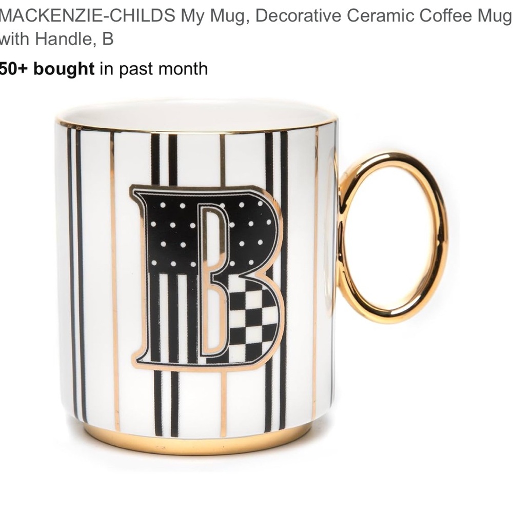 MacKenzie-Childs Striped Mug with Gold Handle